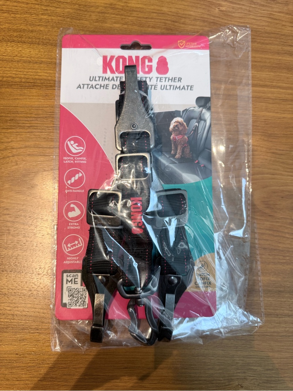KONG Travel Ultimate Safety Tether Dog Car Seat Belt Adjustable RestraintLATCH